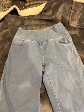HALARA Light Blue Pull-On Crossover Flare Jeggings